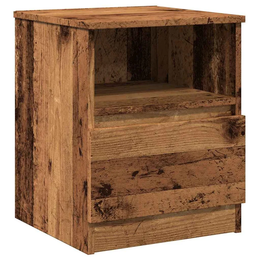 Table de chevet 2 pcs vieux bois 40x40x50 cm bois d’ingénierie - 5