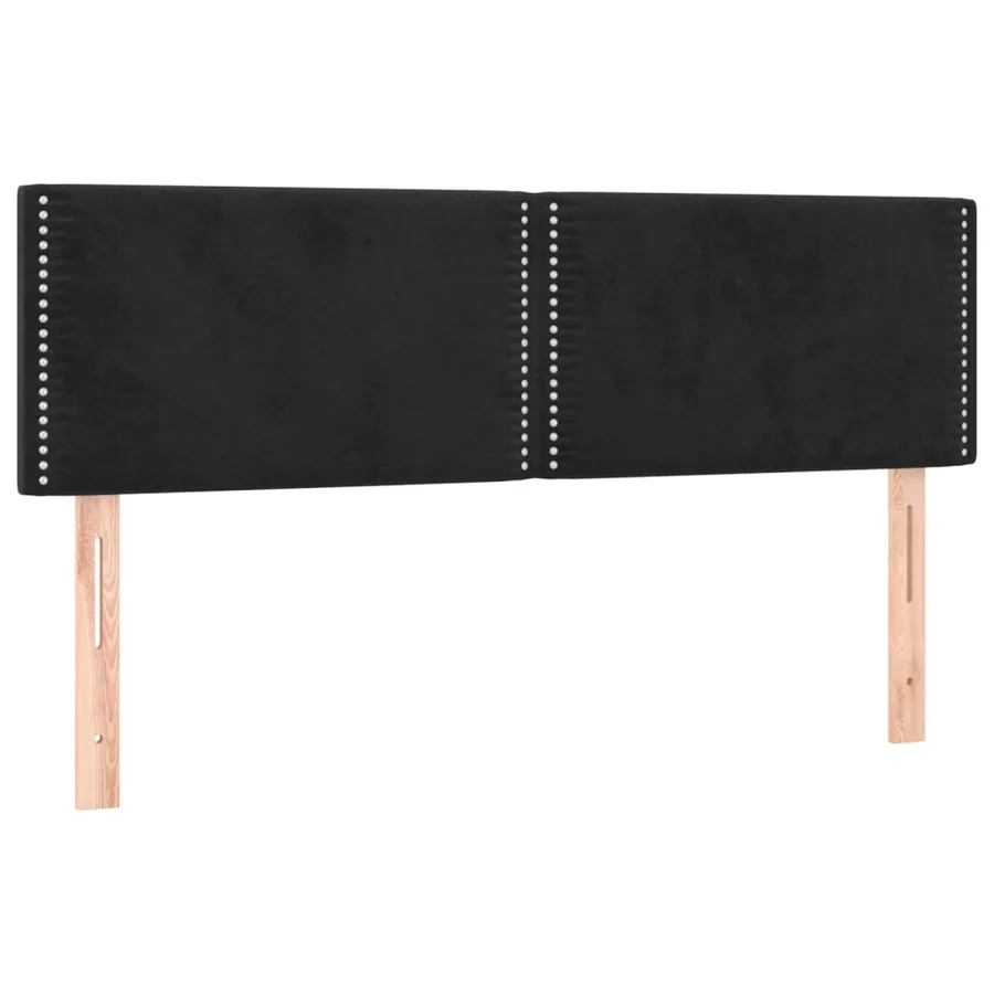 Tête de lit à LED Noir 144x5x78/88 cm Velours - 4