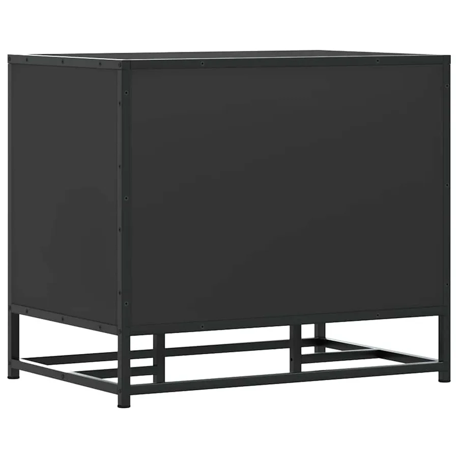 Banc à chaussures noir 60x40x53,5 cm bois d'ingénierie et métal - 6