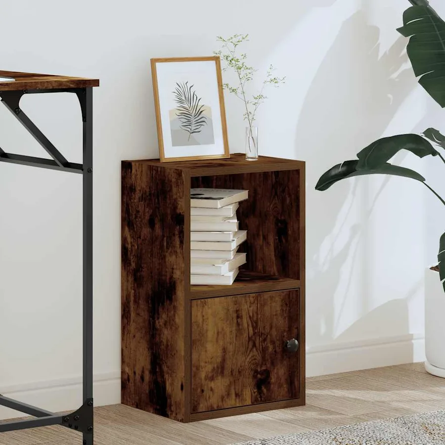 Bibliothèque chêne fumé 31x24x52 cm bois d'ingénierie - 3