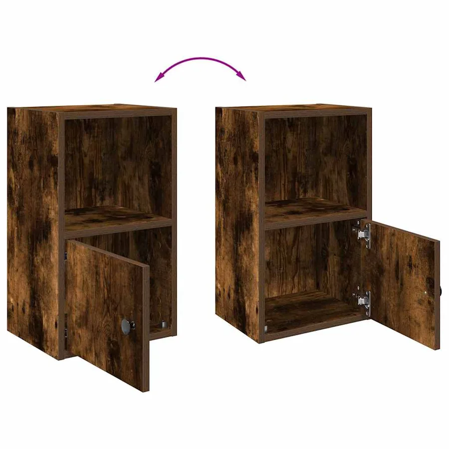 Bibliothèque chêne fumé 31x24x52 cm bois d'ingénierie - 8