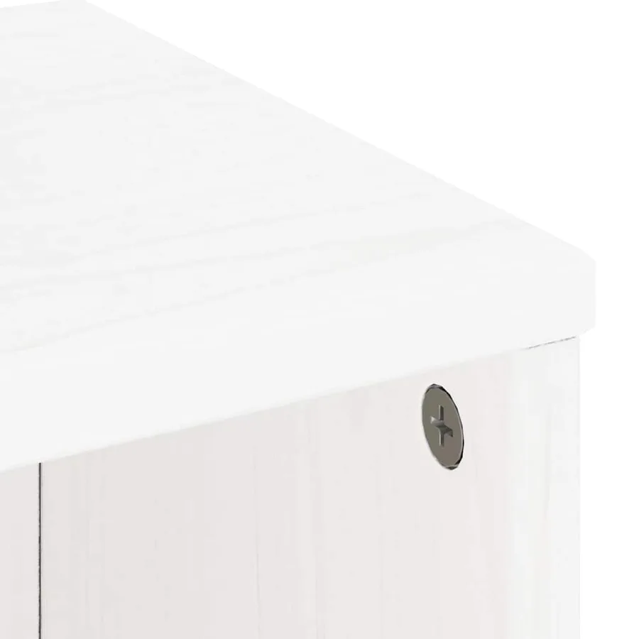 Armoire latérale tiroirs ODDA blanc 40x24x79 cm bois massif pin - 9
