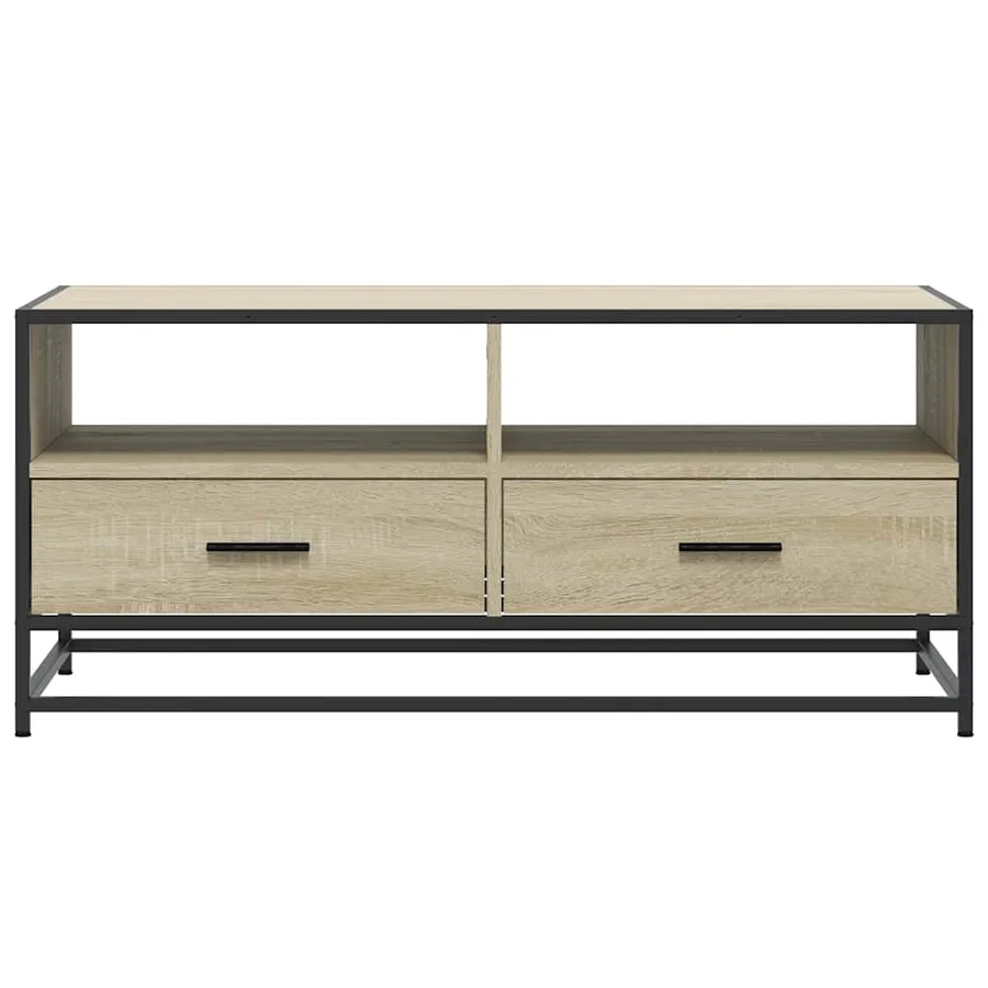 Table basse chêne sonoma 100x50x45cm bois d'ingénierie et métal - 5