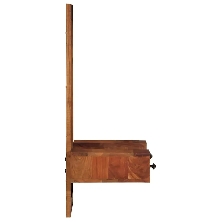 Miroir mural avec tiroirs 60x33x90 cm bois massif d'acacia - 4