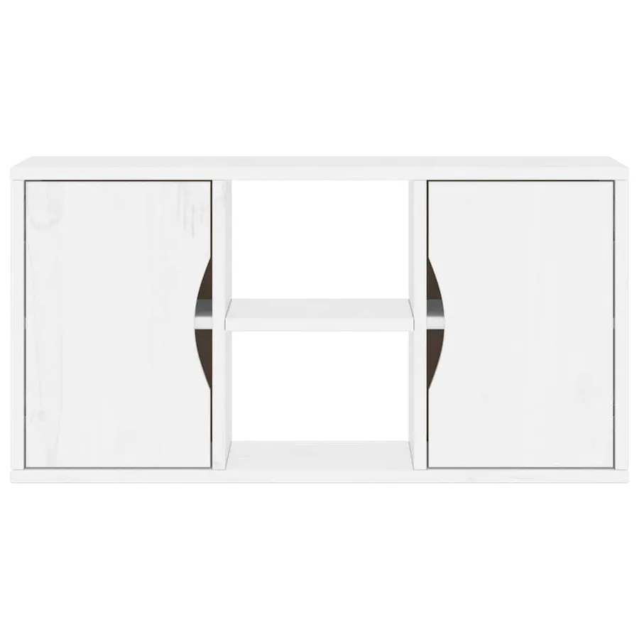 Meuble TV ODDA blanc 79x24x40 cm bois massif pin - 6