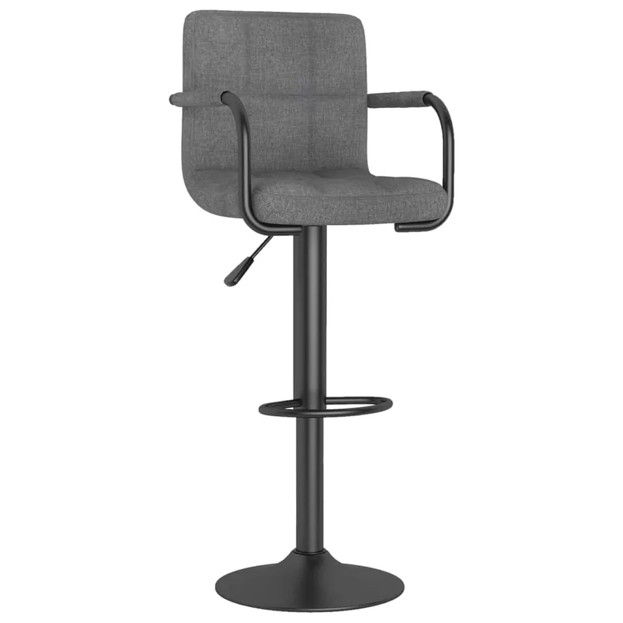 Tabourets de bar lot de 2 gris clair tissu - 3
