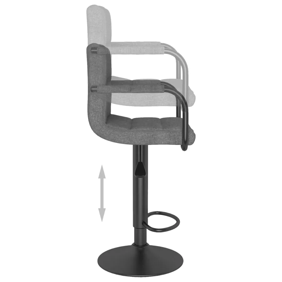 Tabourets de bar lot de 2 gris clair tissu - 7