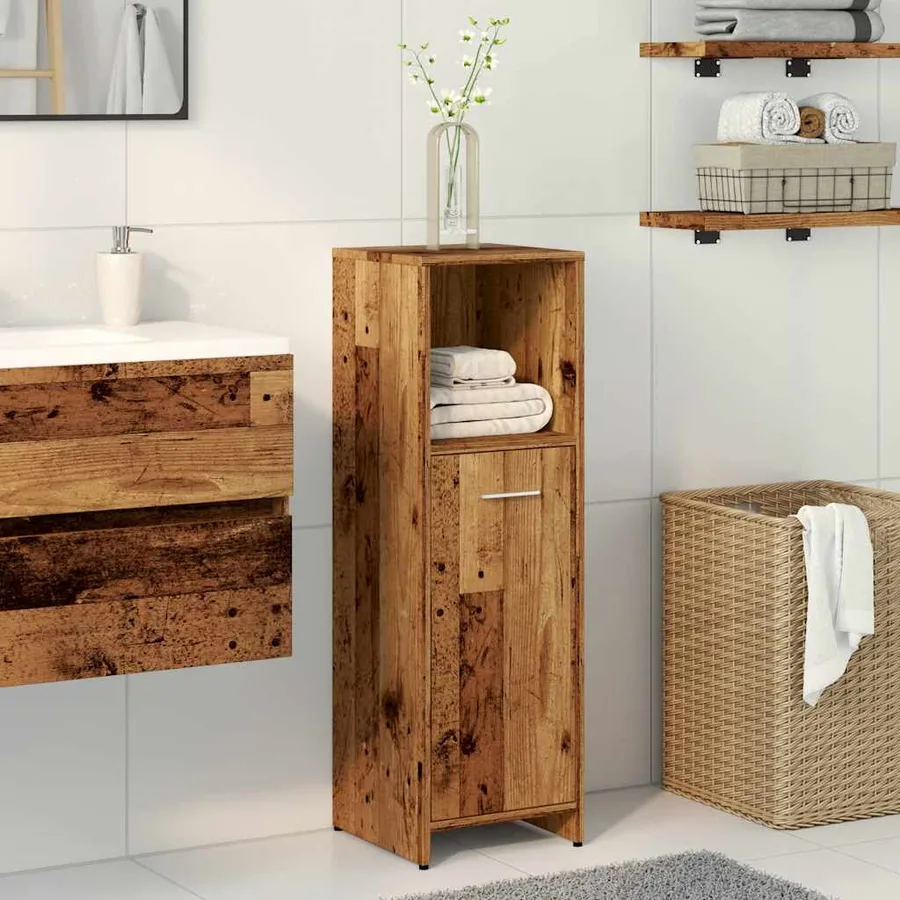 Armoire de salle de bain vieux bois 30x30x95 cm bois ingénierie - 3