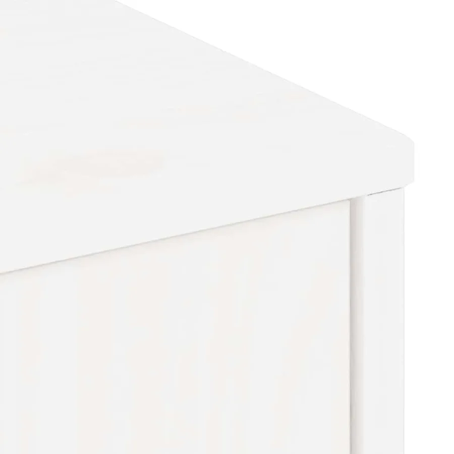 Meuble TV avec tiroir ODDA blanc 79x24x40 cm bois massif pin - 9