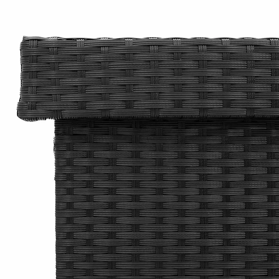 Boîte de rangement de jardin et roues noir résine tressée - 10