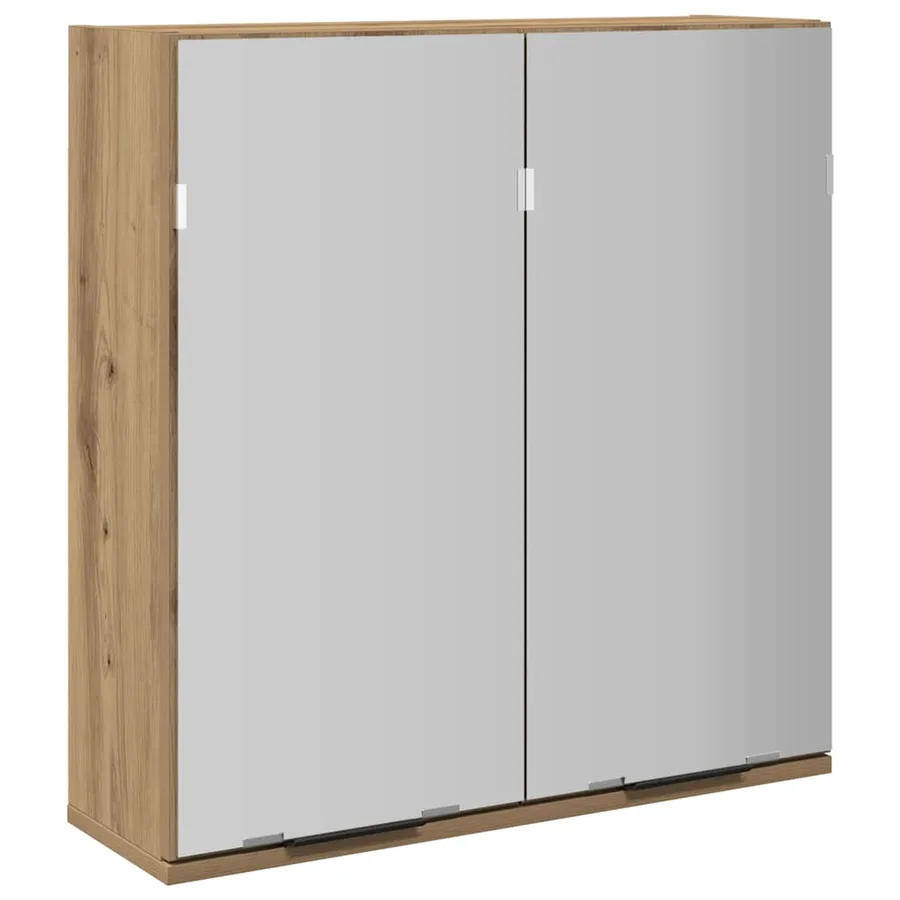 Armoire à miroir de salle de bain chêne artisanal 64x20x66,5 cm - 2