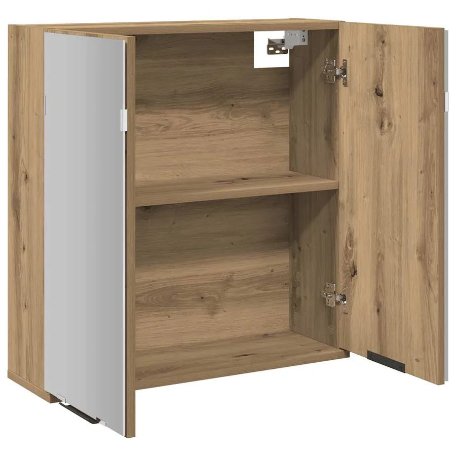 Armoire à miroir de salle de bain chêne artisanal 64x20x66,5 cm - 4