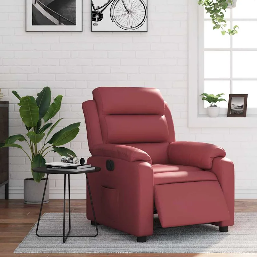 Fauteuil inclinable électrique Rouge bordeaux Similicuir - 15