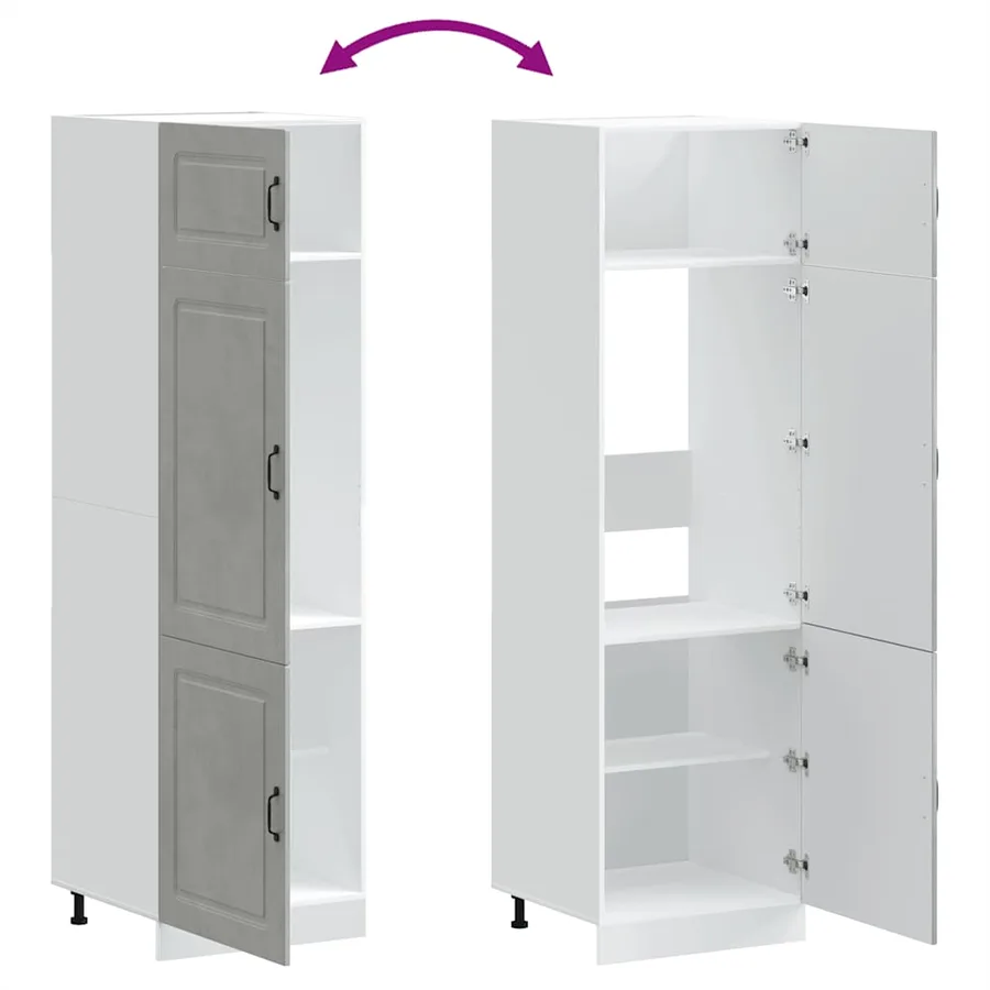 Armoire de cuisine Kalmar gris béton bois d'ingénierie - 7
