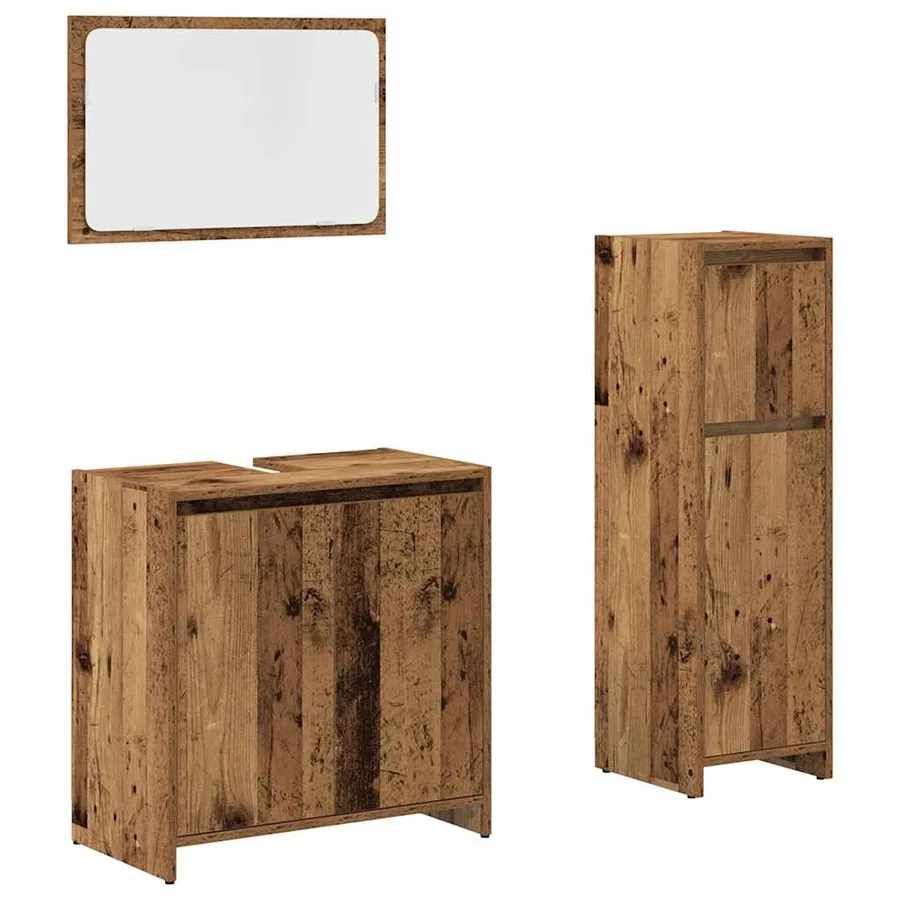 Ensemble de meubles salle de bain 3 pcs bois d'ingénierie - 2