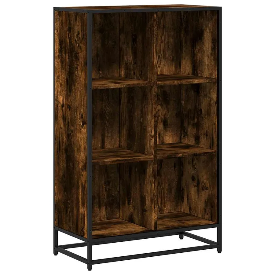 Bibliothèque chêne fumé 65,5x33x107,5 cm bois d'ingénierie - 2