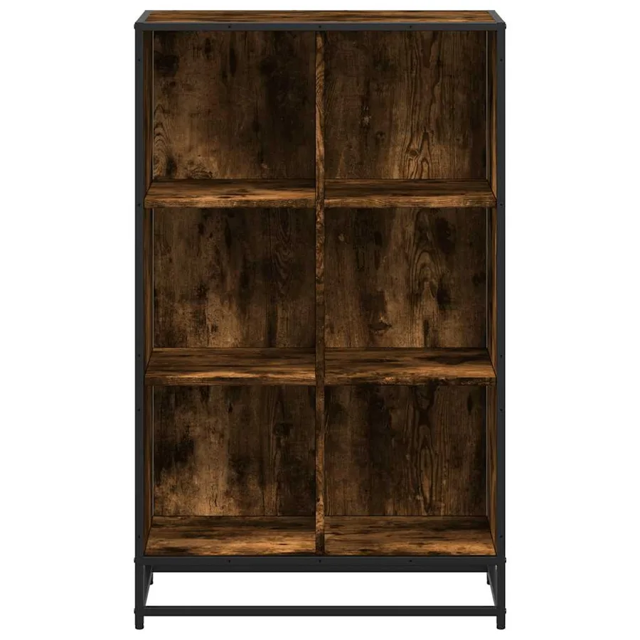 Bibliothèque chêne fumé 65,5x33x107,5 cm bois d'ingénierie - 4