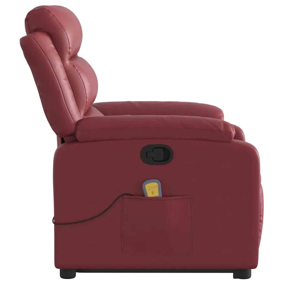 Fauteuil inclinable de massage Rouge bordeaux Similicuir - 10