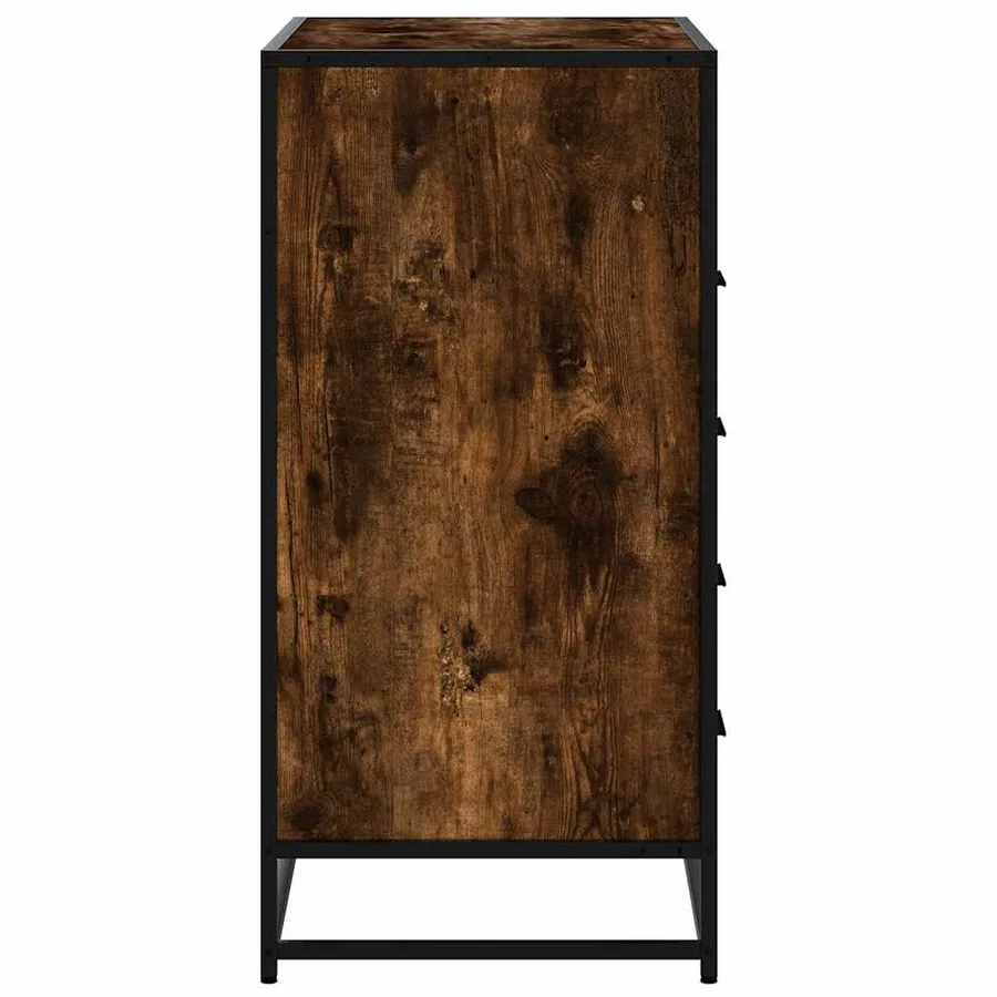 Commode chêne fumé 70x41x83,5 cm bois d'ingénierie - 6