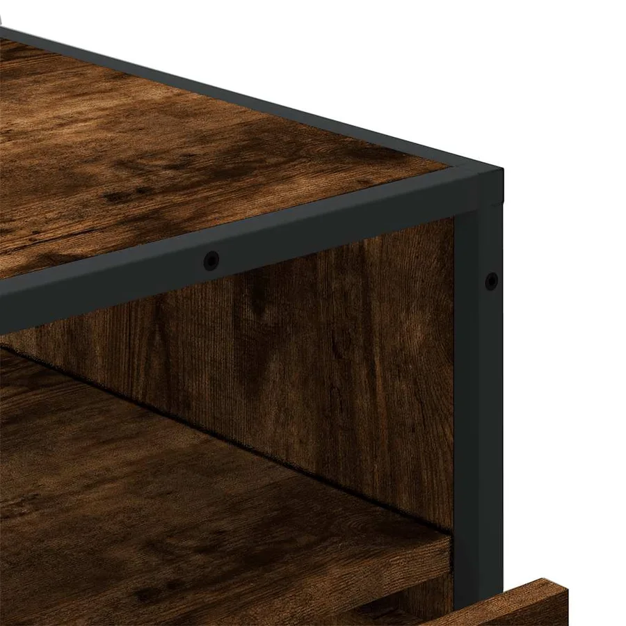 Commode chêne fumé 70x41x83,5 cm bois d'ingénierie - 8