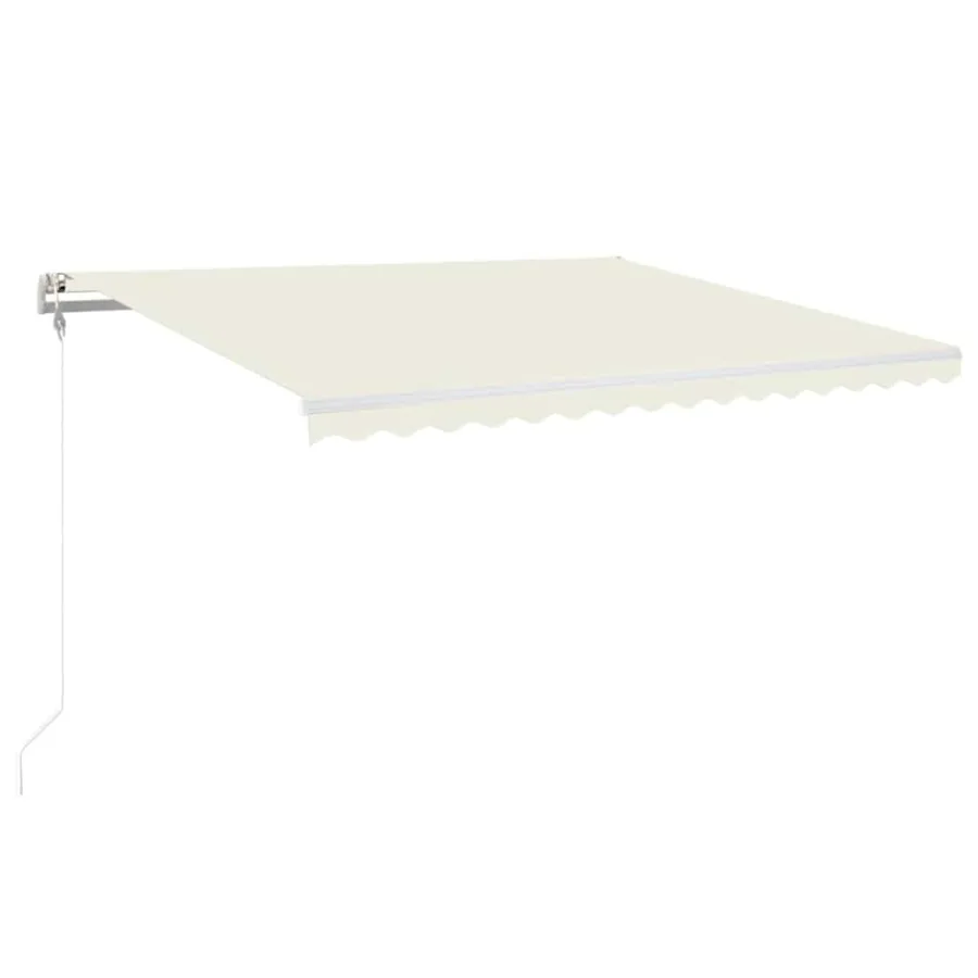 Auvent automatique avec capteur de vent et LED 400x350 cm Crème - 2