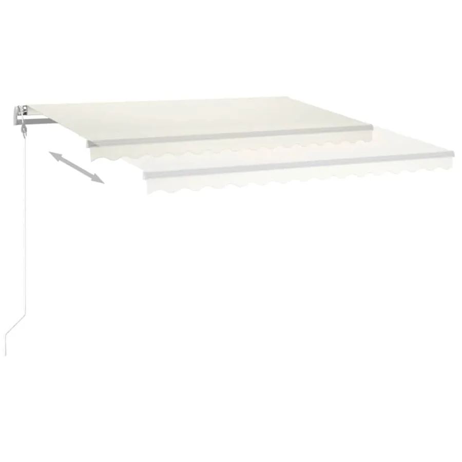Auvent automatique avec capteur de vent et LED 400x350 cm Crème - 9
