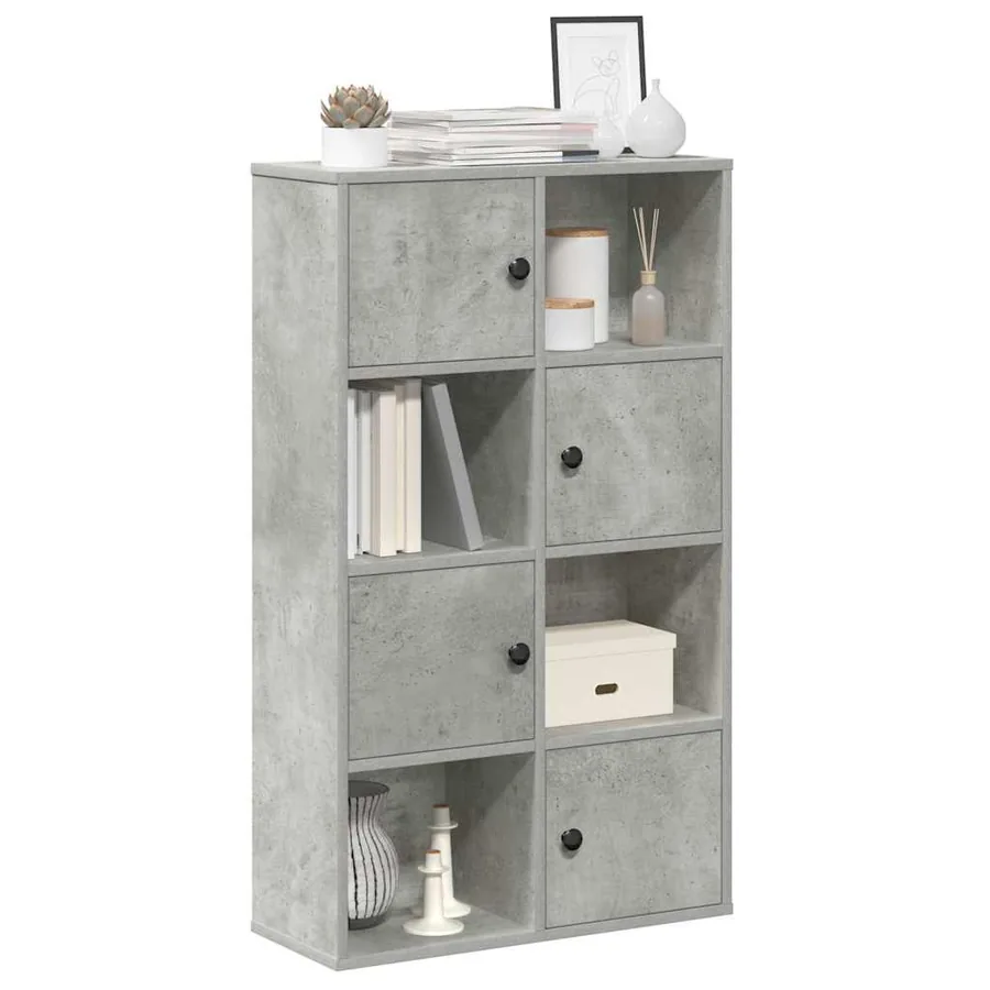 Bibliothèque gris béton 60x24x101,5 cm bois d'ingénierie