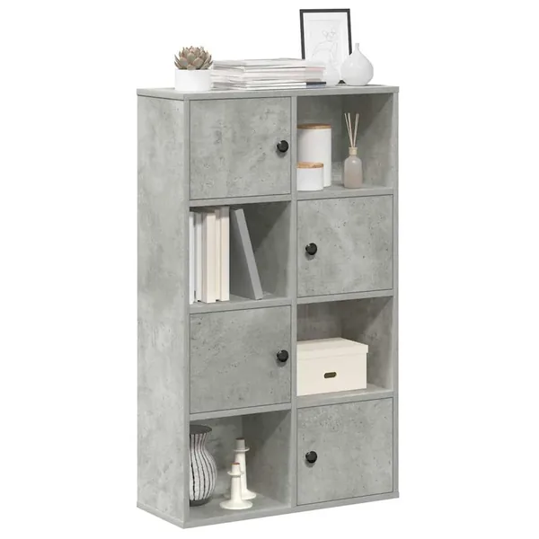 Bibliothèque gris béton 60x24x101,5 cm bois d'ingénierie