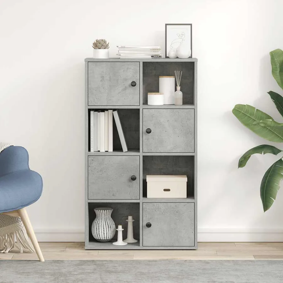 Bibliothèque gris béton 60x24x101,5 cm bois d'ingénierie - 3