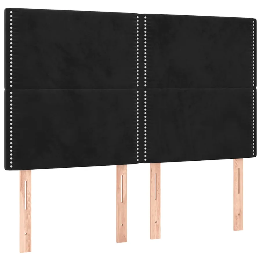 Tête de lit à LED Noir 144x5x118/128 cm Velours - 4