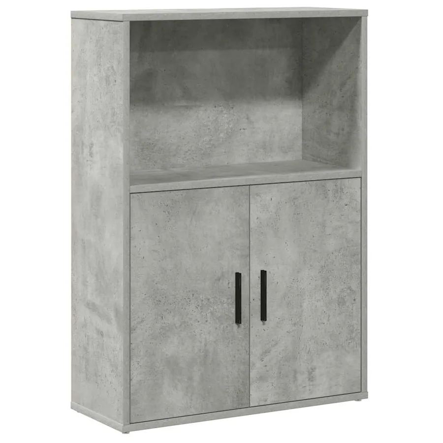 Bibliothèque gris béton 60x24x85 cm bois d'ingénierie - 2