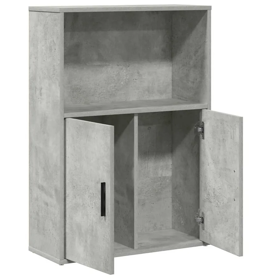 Bibliothèque gris béton 60x24x85 cm bois d'ingénierie - 4