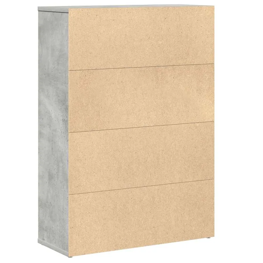 Bibliothèque gris béton 60x24x85 cm bois d'ingénierie - 6