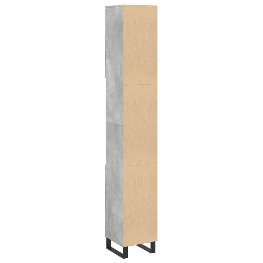 Armoire de salle de bain gris béton 30x30x190 cm - 6