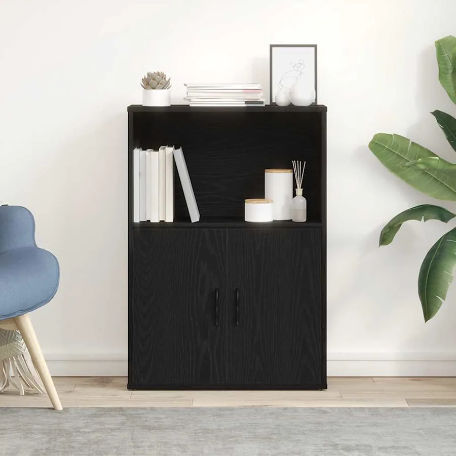 Bibliothèque chêne noir 60x24x85 cm bois d'ingénierie - 3