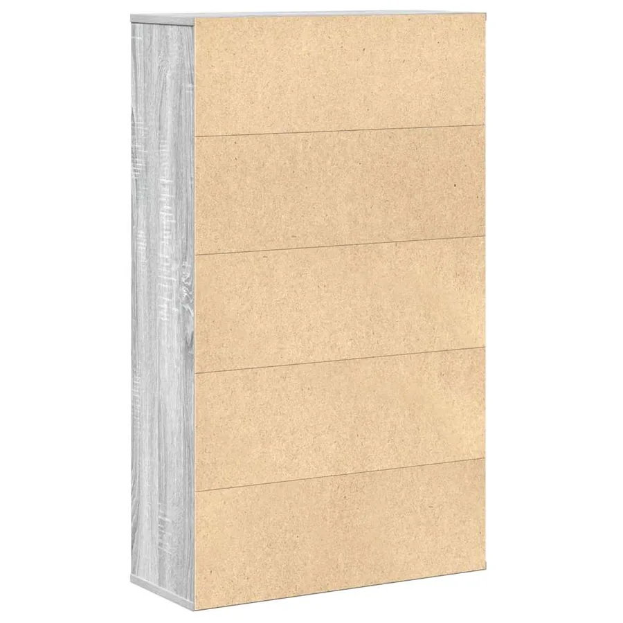 Bibliothèque sonoma gris 60x24x101,5 cm bois d'ingénierie - 7