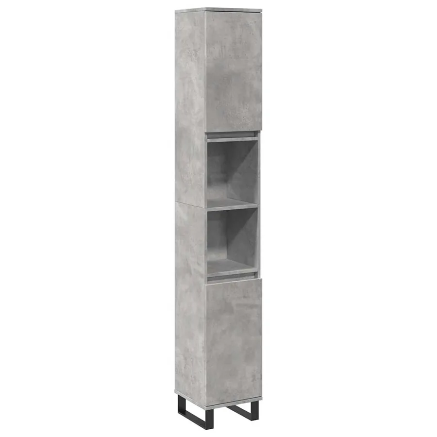Ensemble de meubles de salle de bain 3 pcs gris béton - 4
