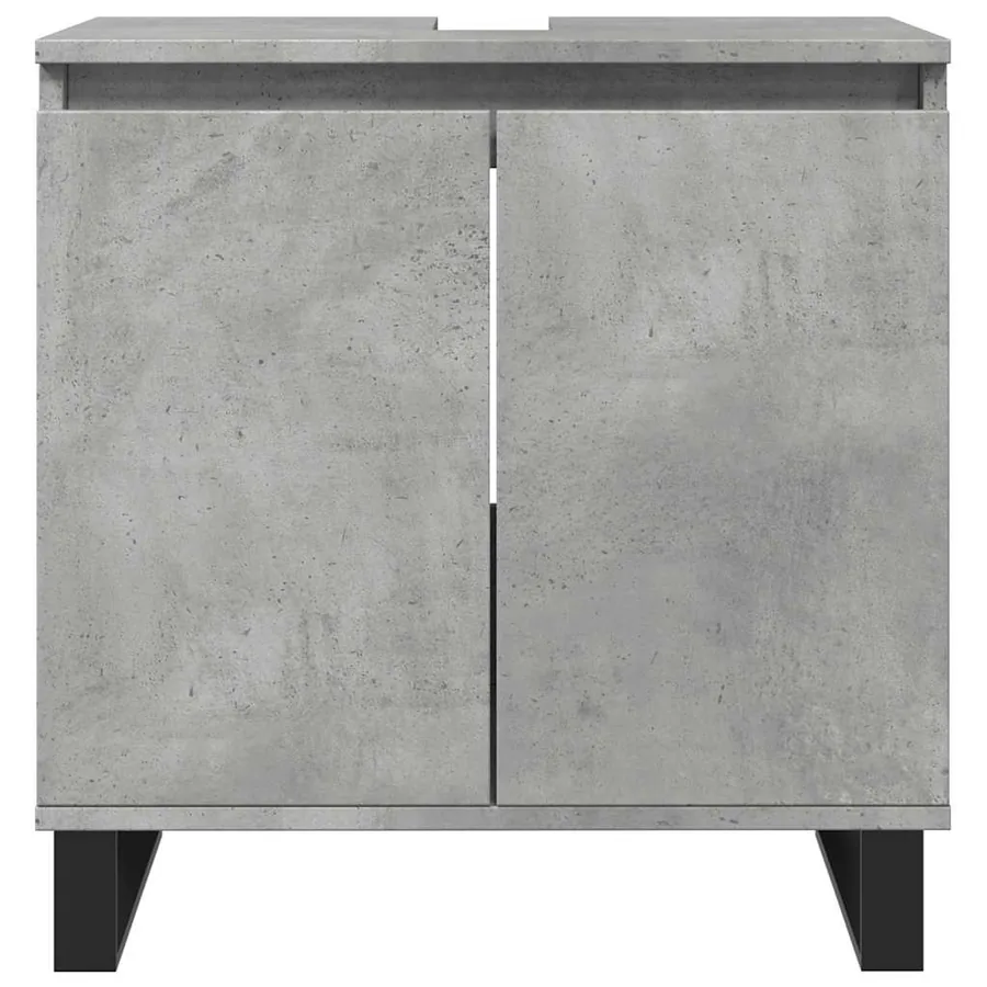 Ensemble de meubles de salle de bain 3 pcs gris béton - 8