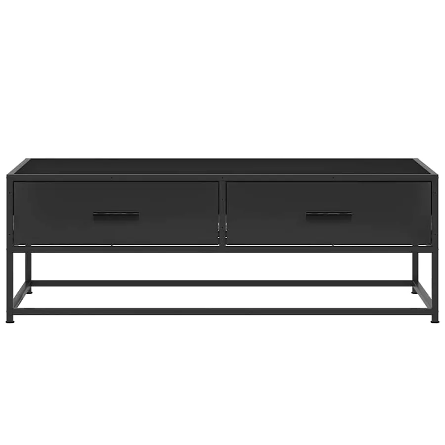 Table basse noir 100x50x35 cm bois d'ingénierie et métal - 5