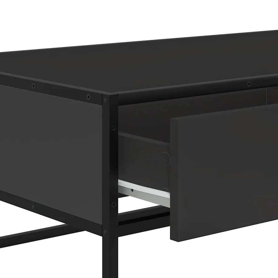 Table basse noir 100x50x35 cm bois d'ingénierie et métal - 9
