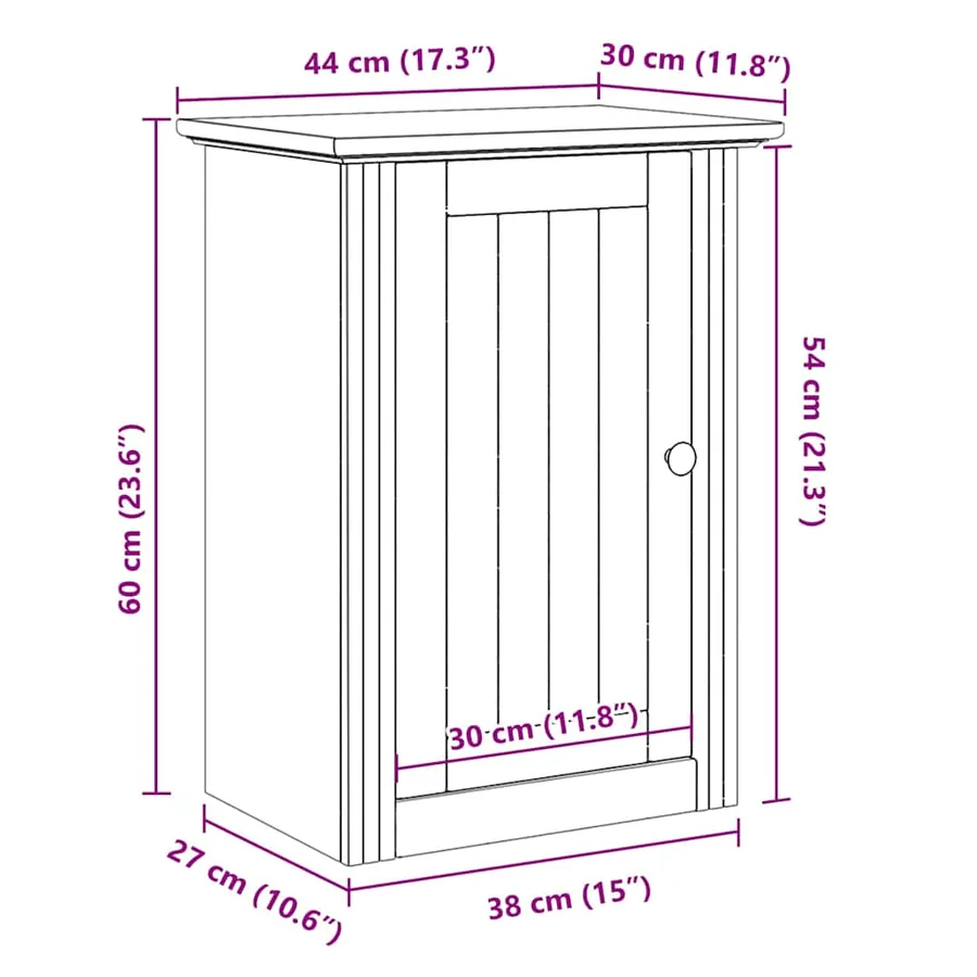 Armoire murale de salle de bain BODO blanc 44x30x60 cm - 8