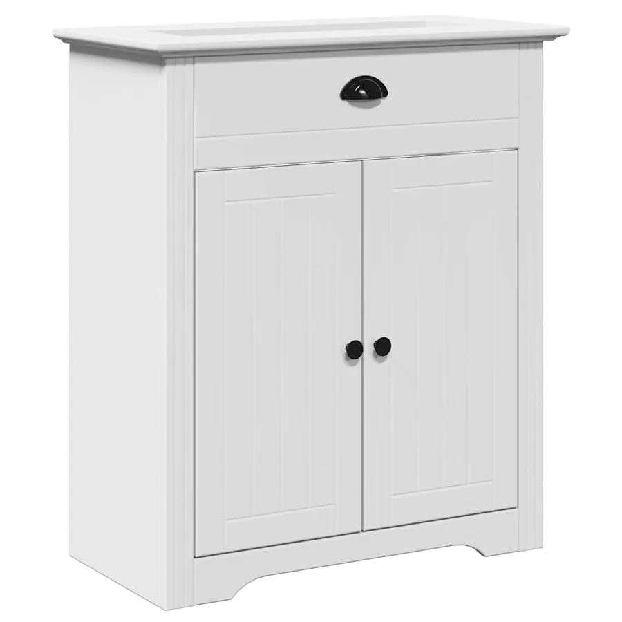 Armoire de lavabo de salle de bain BODO blanc 70x35x80 cm - 2