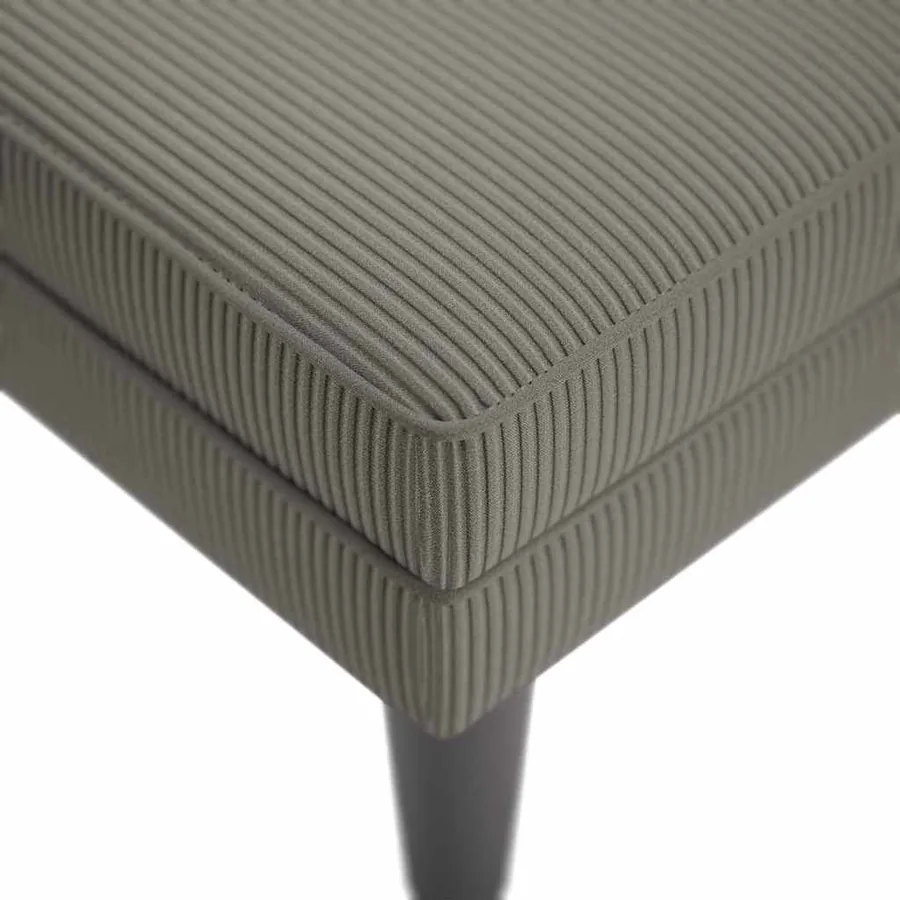 Chaise longue avec coussin gris clair tissu en velours côtelé - 7