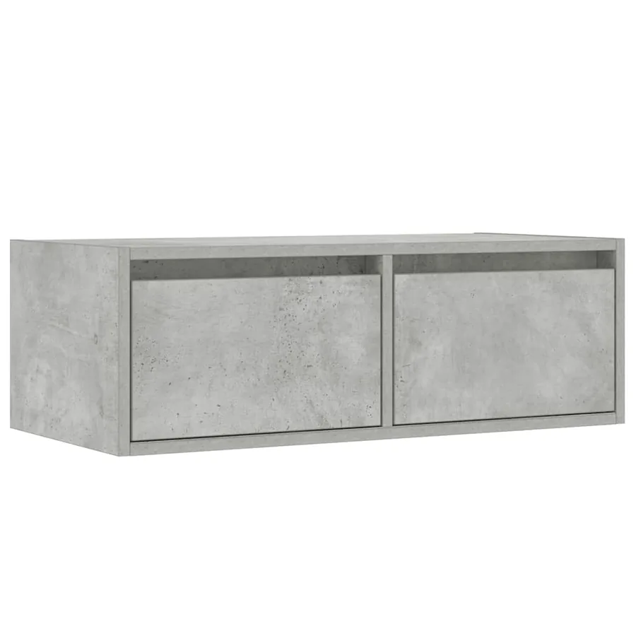 Meuble TV avec lumières LED gris béton 75x35,5x25 cm - 6