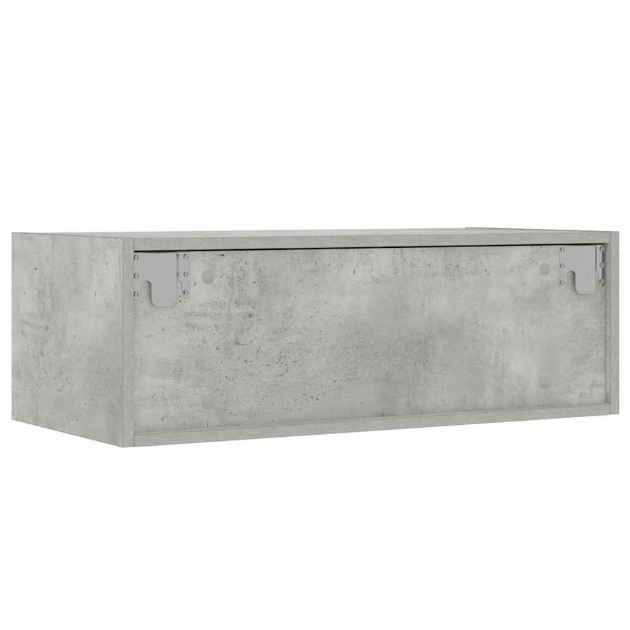 Meuble TV avec lumières LED gris béton 75x35,5x25 cm - 9