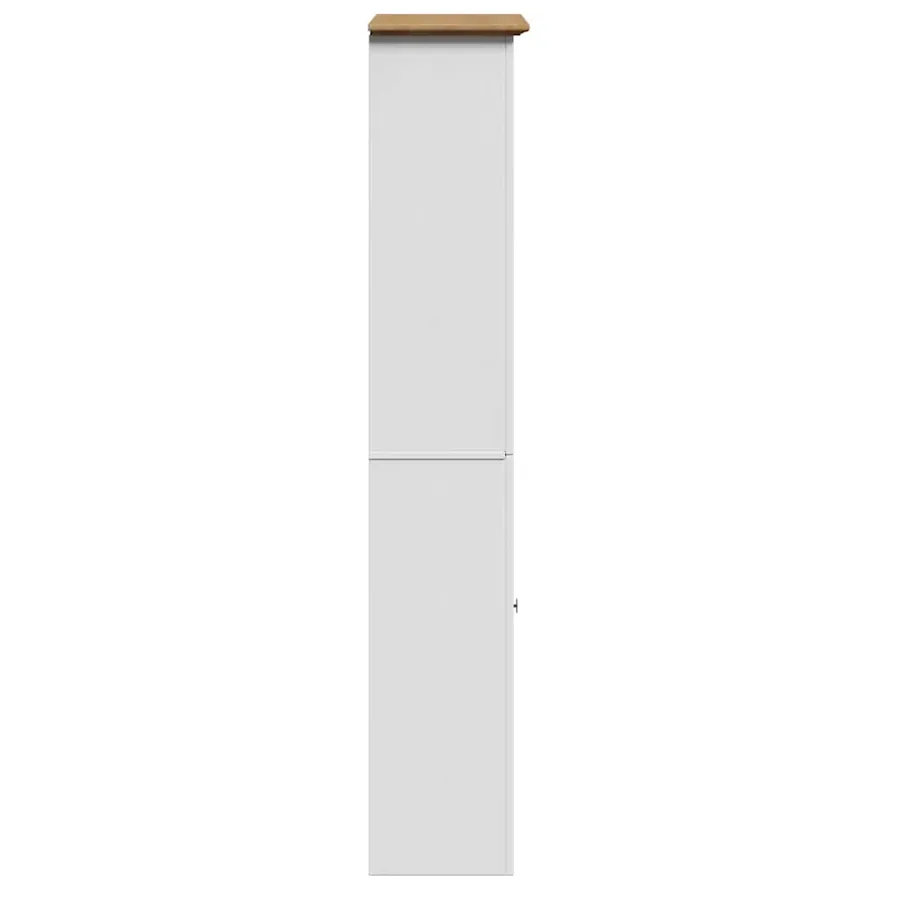 Armoire de salle de bain BODO blanc et marron 44x30x160 cm - 5