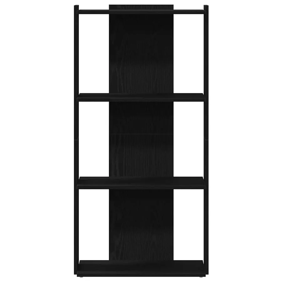 Bibliothèque à 3 niveaux noir 60x30x120 cm bois d'ingénierie - 4