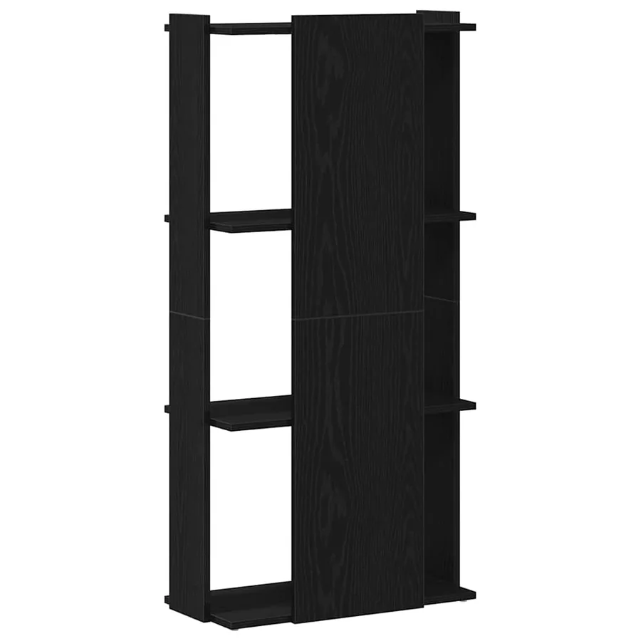Bibliothèque à 3 niveaux noir 60x30x120 cm bois d'ingénierie - 6