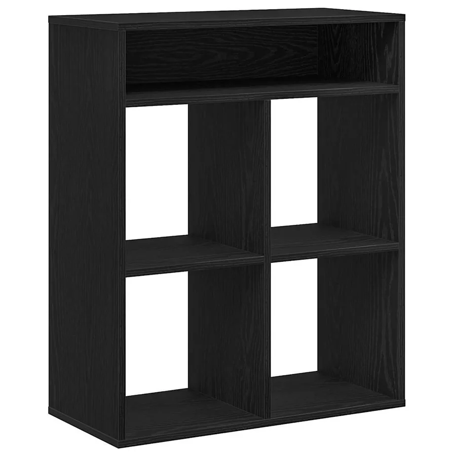 Bibliothèque noir 66x31x80 cm bois d'ingénierie - 2