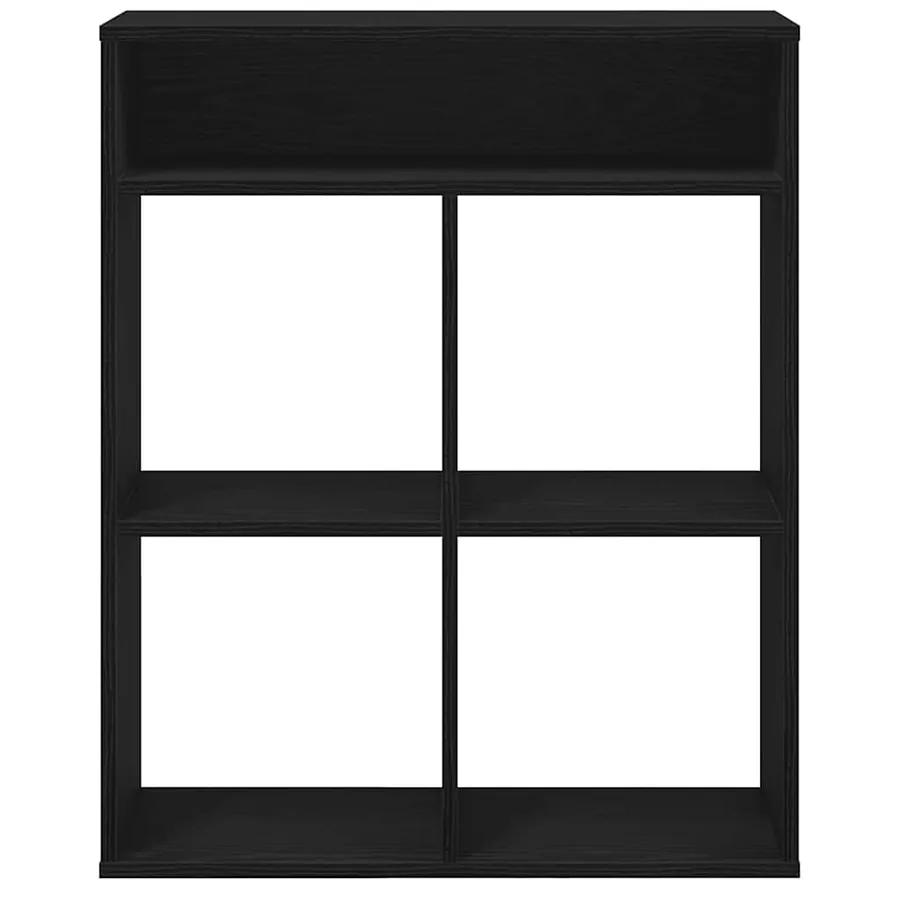 Bibliothèque noir 66x31x80 cm bois d'ingénierie - 4
